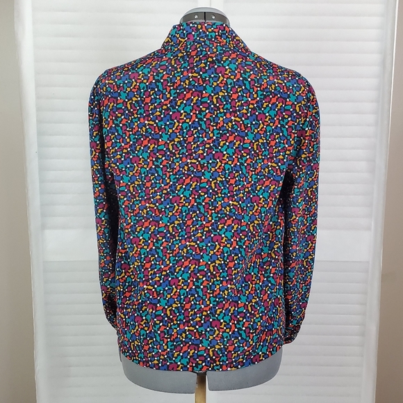 Vintage 90's abstract print button down top 6P - Picture 3 of 6